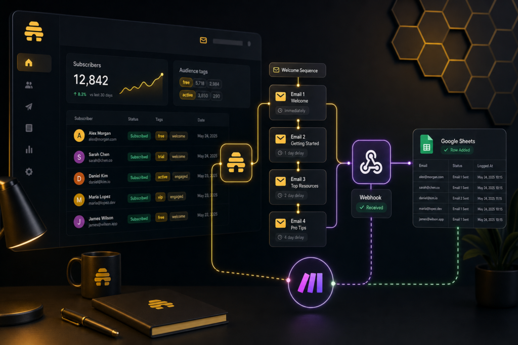 beehiiv make.com automation