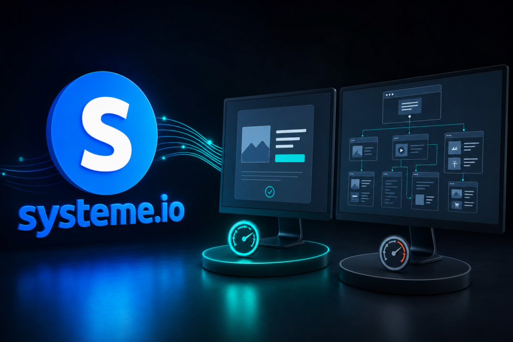 systeme.io funnel page vs website