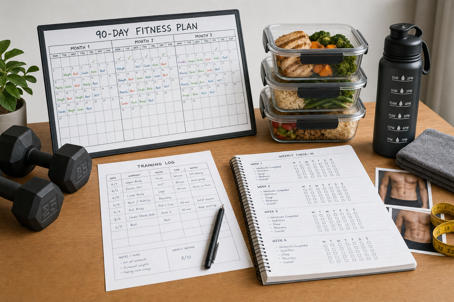 90 day fitness plan template